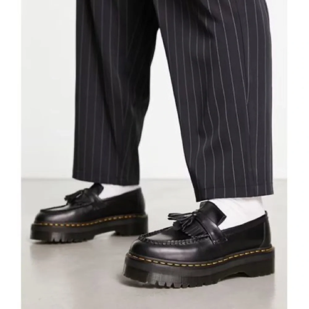 NWT Dr. Martens Adrian Quad Platform Loafers Size 9 Black Leather